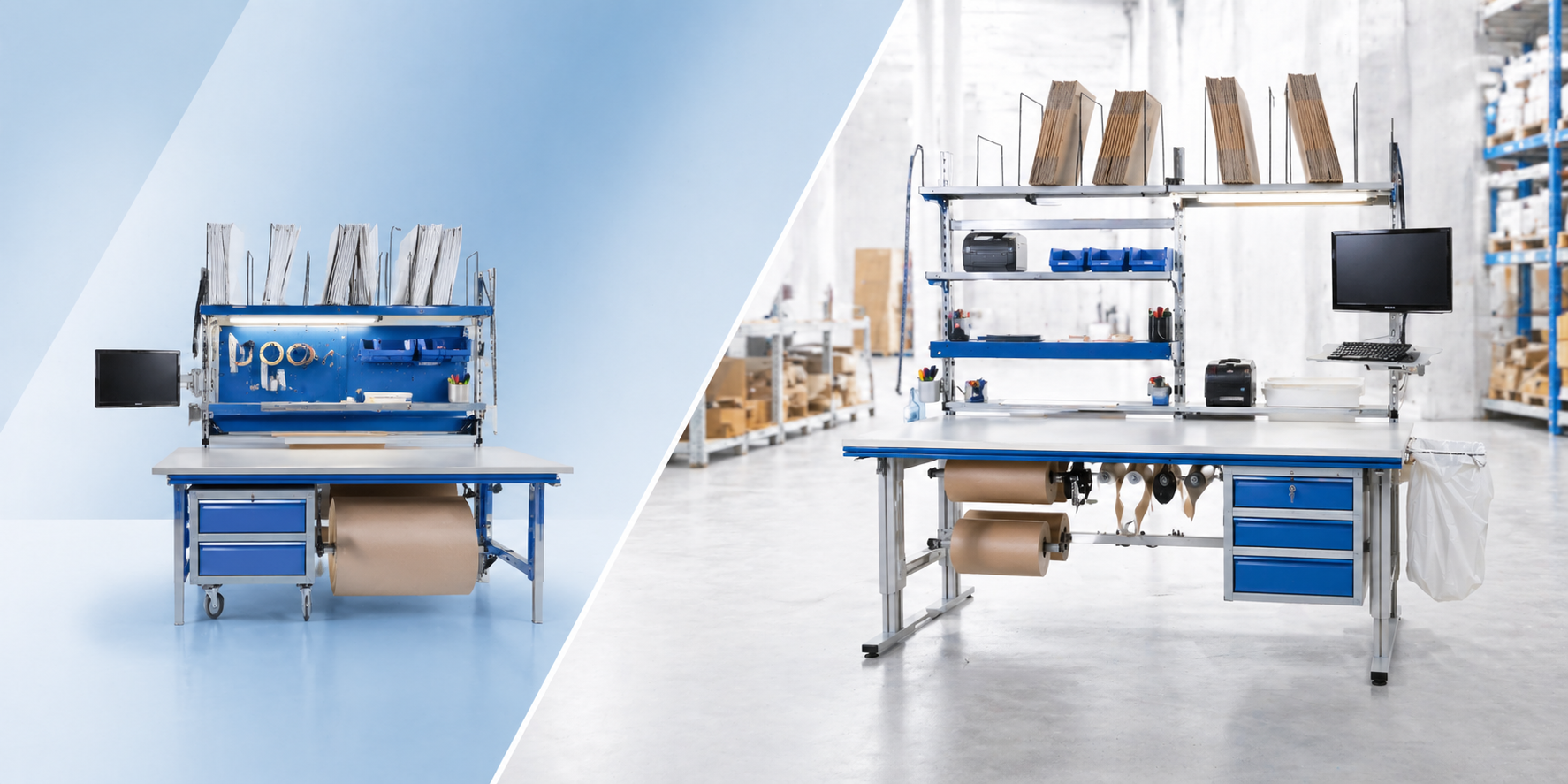 Packtische und Arbeitsplatzsysteme