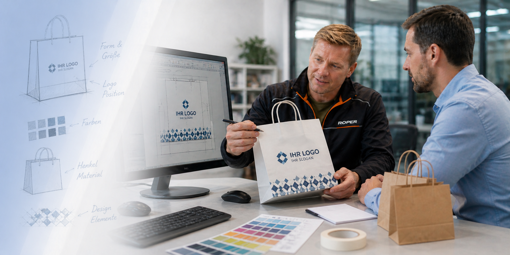 Beratung für individuell bedruckbare Papiertragetaschen