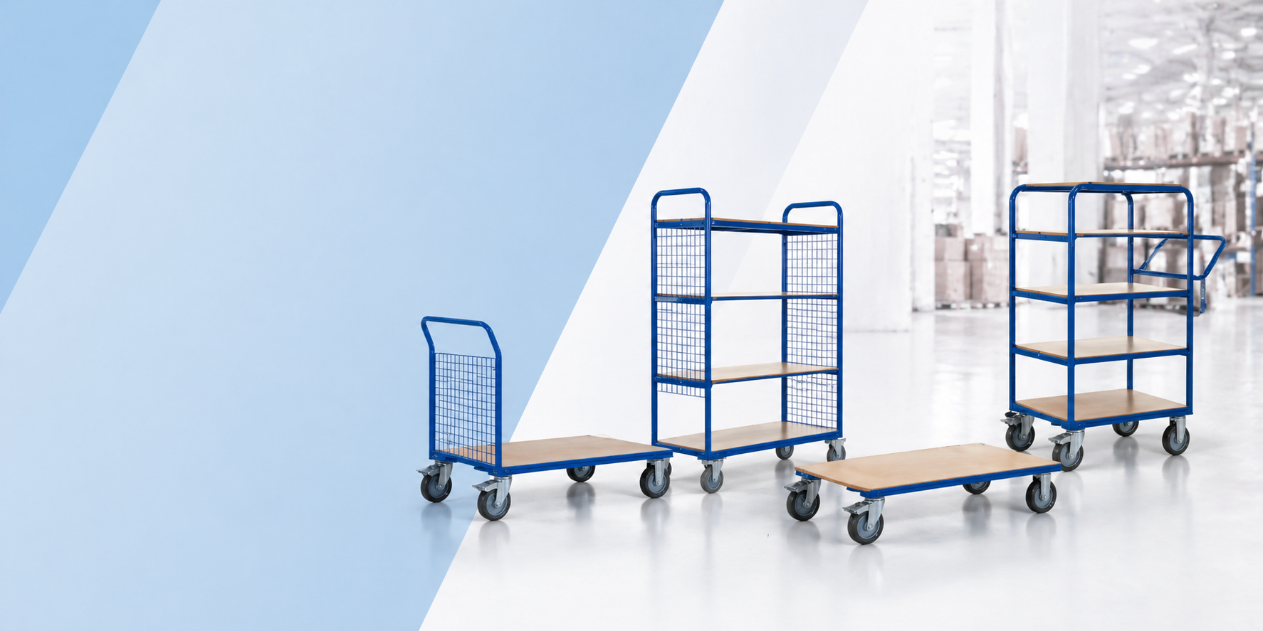 Transportsysteme und Transportwagen für Lager und Betrieb