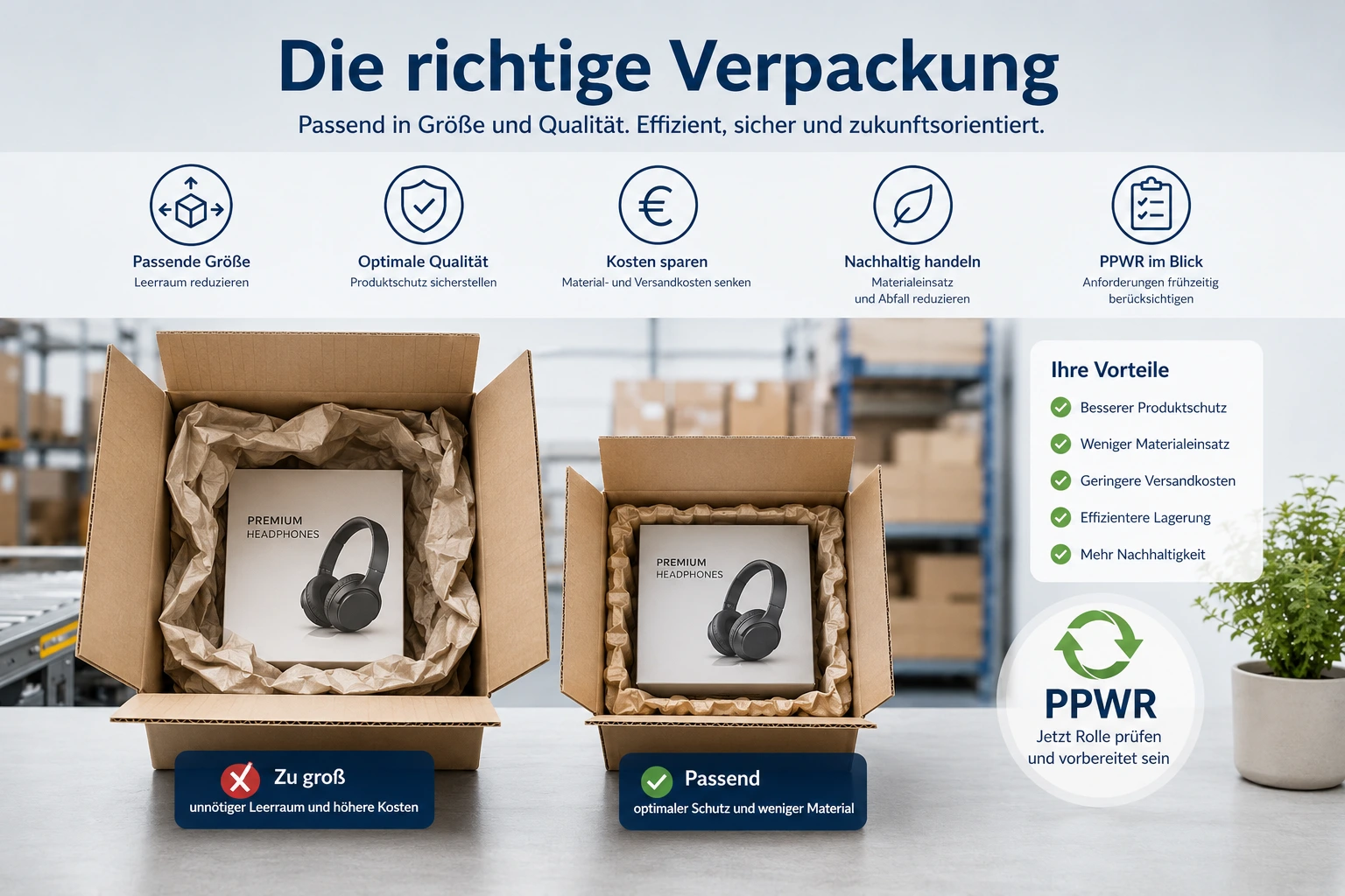 Verpackungsgröße richtig wählen
