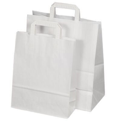 Papiertragetaschen mit gefaltetem Papiergriff 24l Weiß