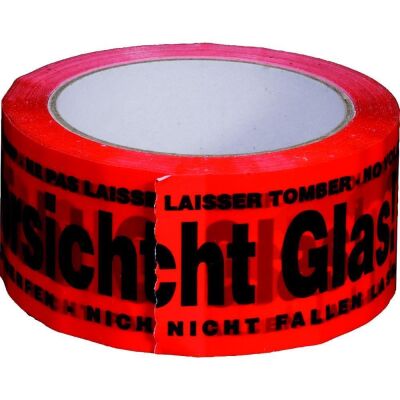 Signalklebeband PP 50mm x 66m Vorsicht Glas!