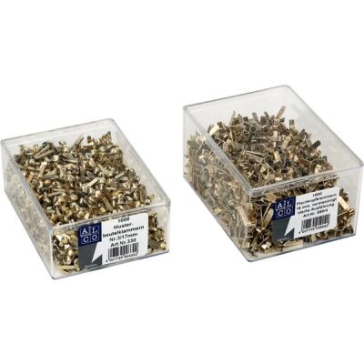 Musterbeutelklammern Gr.3 / 17 mm, Rundkopf, Kopfdurchmesser 7mm, VE = 1 Schachtel = 100 Stück