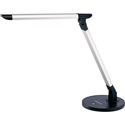 Tischleuchte LED, flexibel einstellbar, Touchfunktion, silber-schwarz, 7-fach dimmbar, zusammenfaltbar, 45 cm Höhe