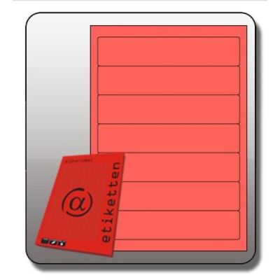 Rückenschild, selbstklebend, kurz / schmal, 190 x 38 mm, rot, VE = 1 Packung = 100 Blatt, 100 Blatt = 700 Etiketten