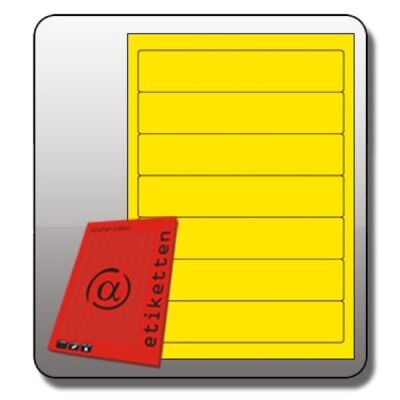 Rückenschild, selbstklebend, kurz / schmal, 190 x 38 mm, gelb, VE = 1 Packung = 100 Blatt, 100 Blatt = 700 Etiketten