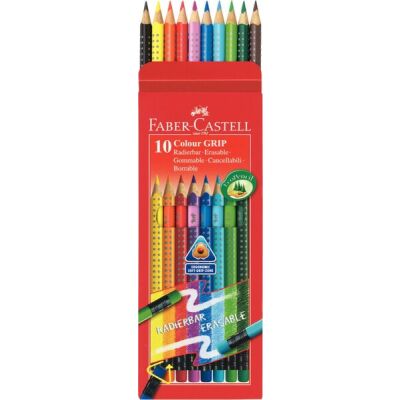 Buntstift Colour GRIP, radierbar, 10er Kartonetui, sortiert