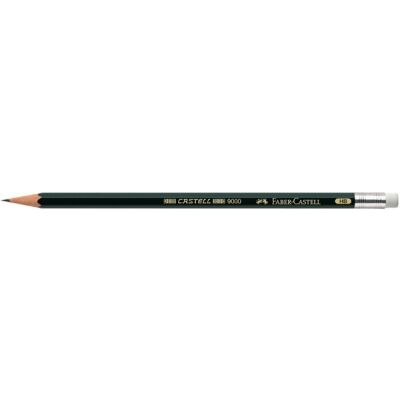 Bleistift Castell 9000, Härte HB, mit Radiergummi