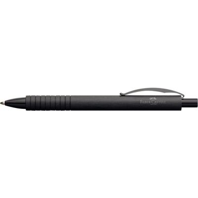Kugelschreiber Essentio Aluminium schwarz mit gefedertem Clip,
