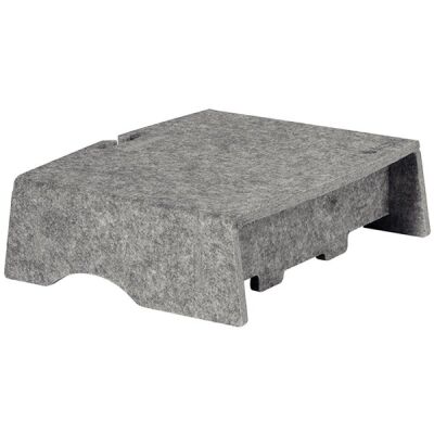 Monitorständer Q-riser 90 Circular, grau, aus PET-Filz.