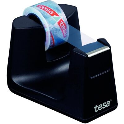 Tischabroller Smart ecoLogo® schwarz  inkl. 1 Rolle tesafilm® kristall-klar 10 m x 15 mm