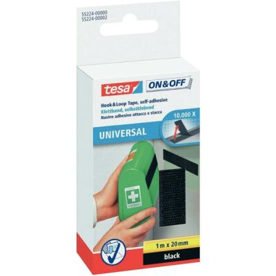 ON&OFF® Universal Klettband, schwarz, 1 m x 20 mm