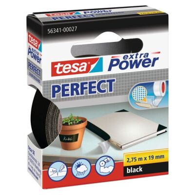 extra Power® Perfect Gewebeband, schwarz, 2,75 m x 19 mm, 1 Rolle