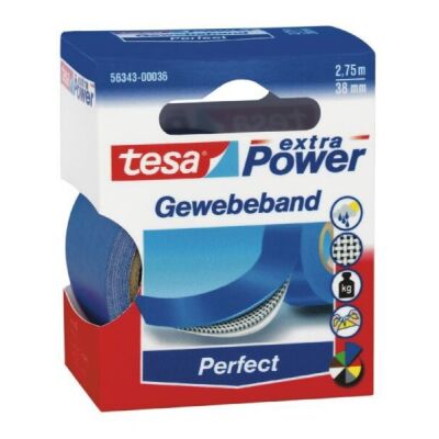 extra Power® Perfect Gewebeband, blau, 2,75 m x 38 mm, 1 Rolle