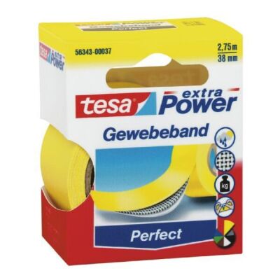 extra Power® Perfect Gewebeband, gelb, 2,75 m x 38 mm, 1 Rolle