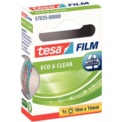 tesafilm Eco & Clear, transparent und klar,  15 mm x 10 m, 1 Rolle