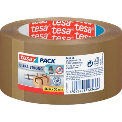 tesapack® Ultra Strong, braun, PVC-Quallität, extrem reißfest, 66 m x 50 mm