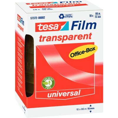 tesafilm® , transparent, 66 m x 15 mm, Packung à 10 Rollen
