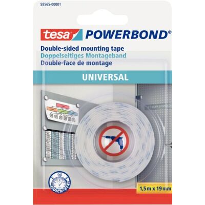 Powerbond® UNIVERSAL, doppelseitiges Montageband 1,5 m x 19 mm