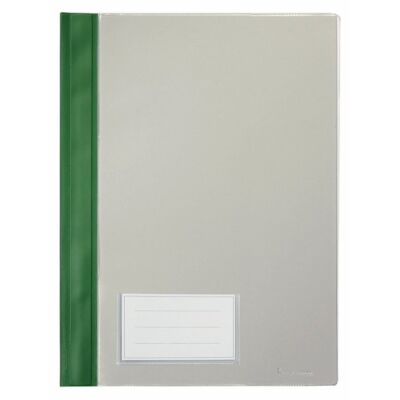 Schnellhefter A4, mit Einsteckfach, grün, transparenter Deckel, PVC