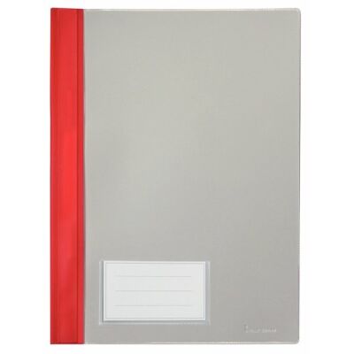 Schnellhefter A4, mit Einsteckfach, rot, transparenter Deckel, PVC