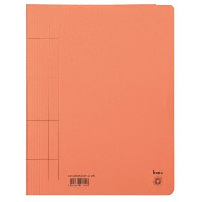 Schnellhefter, A4, 250g/m2, orange kaufm. Heftung, für ca. 250 Blatt