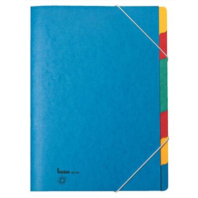 Bene Eckspann-Ordnungsmappe, 7 Fächer, blau, 390g/qm Chartreuse-Karton, Vorderdeckel zum Beschriften, Eckspannverschluss