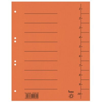 Trennblätter, A4, orange, Recycling-Karton 250g/m2