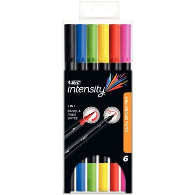 Fasermaler intensity Dual Brush Pen, sortiert, 1 Etui = 6 Stück
