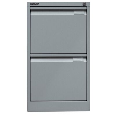 Hängeregistraturschrank, einbahnig, DIN A4, 2 HR-Schubladen, Farbe silber, abschließbar, Maße (HxBxT): 711 x 413 x 622 mm