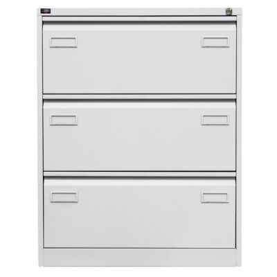 LIGHT Hängeregistraturschrank, doppelbahnig, DIN A4, 3 HR-Schubladen, Farbe lichtgrau, abschließbar, Maße (HxBxT): 1.016 x 800 x 622 mm