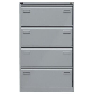 LIGHT Hängeregistraturschrank, doppelbahnig, DIN A4, 4 HR-Schubladen, Farbe silber, abschließbar, Maße (HxBxT): 1.321 x 800 x 622 mm