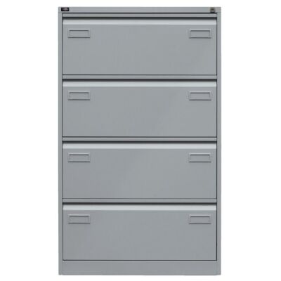 LIGHT Hängeregistraturschrank, doppelbahnig, DIN A4, 4 HR-Schubladen, Farbe silber, abschließbar, Maße (HxBxT): 1.321 x 800 x 622 mm