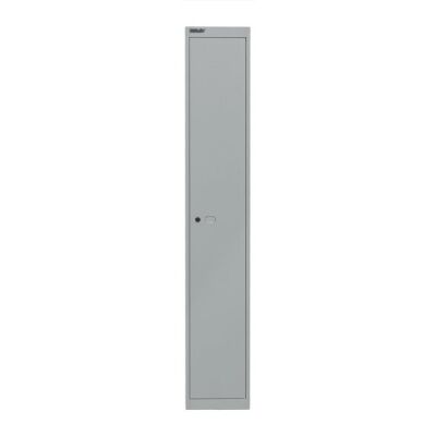 Garderobenschrank Office, 1 Abteil, 1 Fach, Farbe silber, abschließbar, Maße (HxBxT): 1.802 x 305 x 305 mm