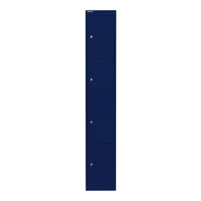 Schließfachschrank Office, 1 Abteil, 4 Fächer, Farbe oxfordblau, Maße (HxBxT): 1.802 x 305 x 305 mm
