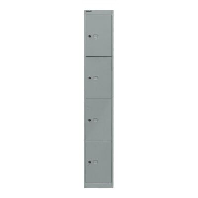 Schließfachschrank Office, 1 Abteil, 4 Fächer, Farbe silber, Maße (HxBxT): 1.802 x 305 x 457 mm