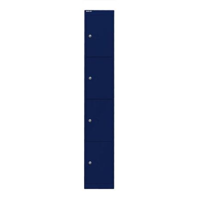Schließfachschrank Office, 1 Abteil, 4 Fächer, Farbe oxfordblau, Maße (HxBxT): 1.802 x 305 x 457 mm