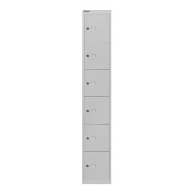 Schließfachschrank Office, 1 Abteil, 6 Fächer, Farbe lichtgrau, Maße (HxBxT): 1.802 x 305 x 457 mm