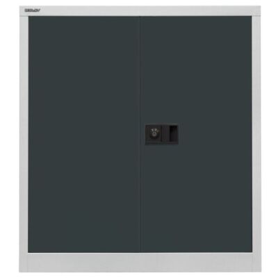 Flügeltürenschrank Universal, 1 Fachboden, 2 OH, Farbe Korpus lichtgrau, Türen anthrazitgrau, abschließbar, Maße (HxBxT): 1.000 x 914 x 400 mm