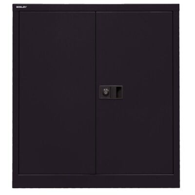 Flügeltürenschrank Universal, 1 Fachboden, 2 OH, Farbe schwarz, abschließbar, Maße (HxBxT): 1.000 x 914 x 400 mm