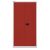 Flügeltürenschrank Universal, 3 verzinkte Fachböden, 4 OH, Farbe Korpus lichtgrau, Türen kardinalrot, abschließbar, Maße (HxBxT): 1.806 x 914 x 400 mm