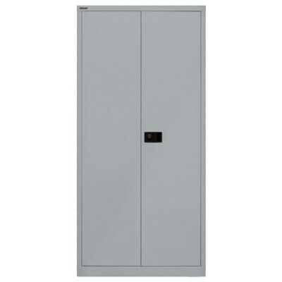 Flügeltürenschrank Universal, 4 Fachböden, 5 OH, Farbe silber, abschließbar, Maße (HxBxT): 1.950 x 914 x 400 mm