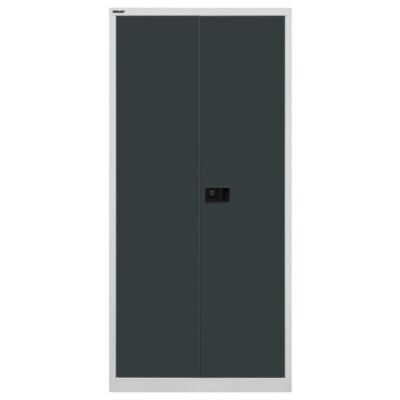 Flügeltürenschrank Universal, 4 Fachböden, 5 OH, Farbe Korpus lichtgrau, Türen anthrazitgrau, abschließbar, Maße (HxBxT): 1.950 x 914 x 400 mm