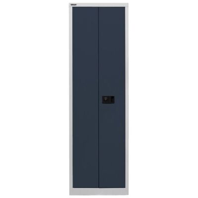 Flügeltürenschrank Universal, 4 Fachböden, 5 OH, Farbe Korpus lichtgrau, Türen anthrazitgrau, abschließbar, Maße (HxBxT): 1.950 x 600 x 400 mm