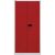 Flügeltürenschrank Universal, 4 verzinkte Fachböden, 5 OH, Farbe Korpus lichtgrau, Türen kardinalrot, abschließbar, Maße (HxBxT): 1.950 x 914 x 400 mm