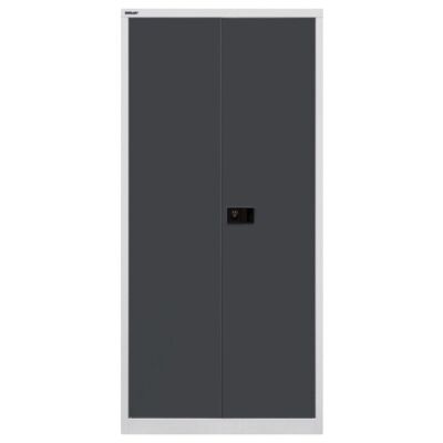 Flügeltürenschrank Universal, 4 verzinkte Fachböden, 5 OH, Farbe Korpus lichtgrau, Türen anthrazitgrau, abschließbar, Maße (HxBxT): 1.950 x 914 x 400 mm