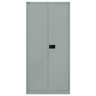 Flügeltürenschrank Universal, Garderobeneinsatz, Farbe silber, abschließbar, Maße (HxBxT): 1.950 x 914 x 400 mm