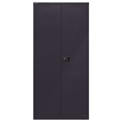 Flügeltürenschrank Universal, Garderobeneinsatz, Farbe schwarz, abschließbar, Maße (HxBxT): 1.950 x 914 x 400 mm