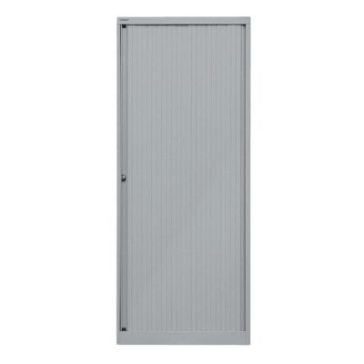 Rollladenschrank EuroTambour, 4 Fachböden, 5 OH, Farbe Korpus silber, Rollladen silber, abschließbar, Maße (HxBxT): 1.980 x 800 x 430 mm