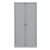 Rollladenschrank EuroTambour, 4 Fachböden, 5 OH, Farbe Korpus silber, Rollladen silber, abschließbar, Maße (HxBxT): 1.980 x 1.000 x 430 mm